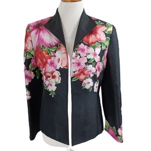 PAPELL PETITES OPEN FRONT SILK JACKET SIZE 10P